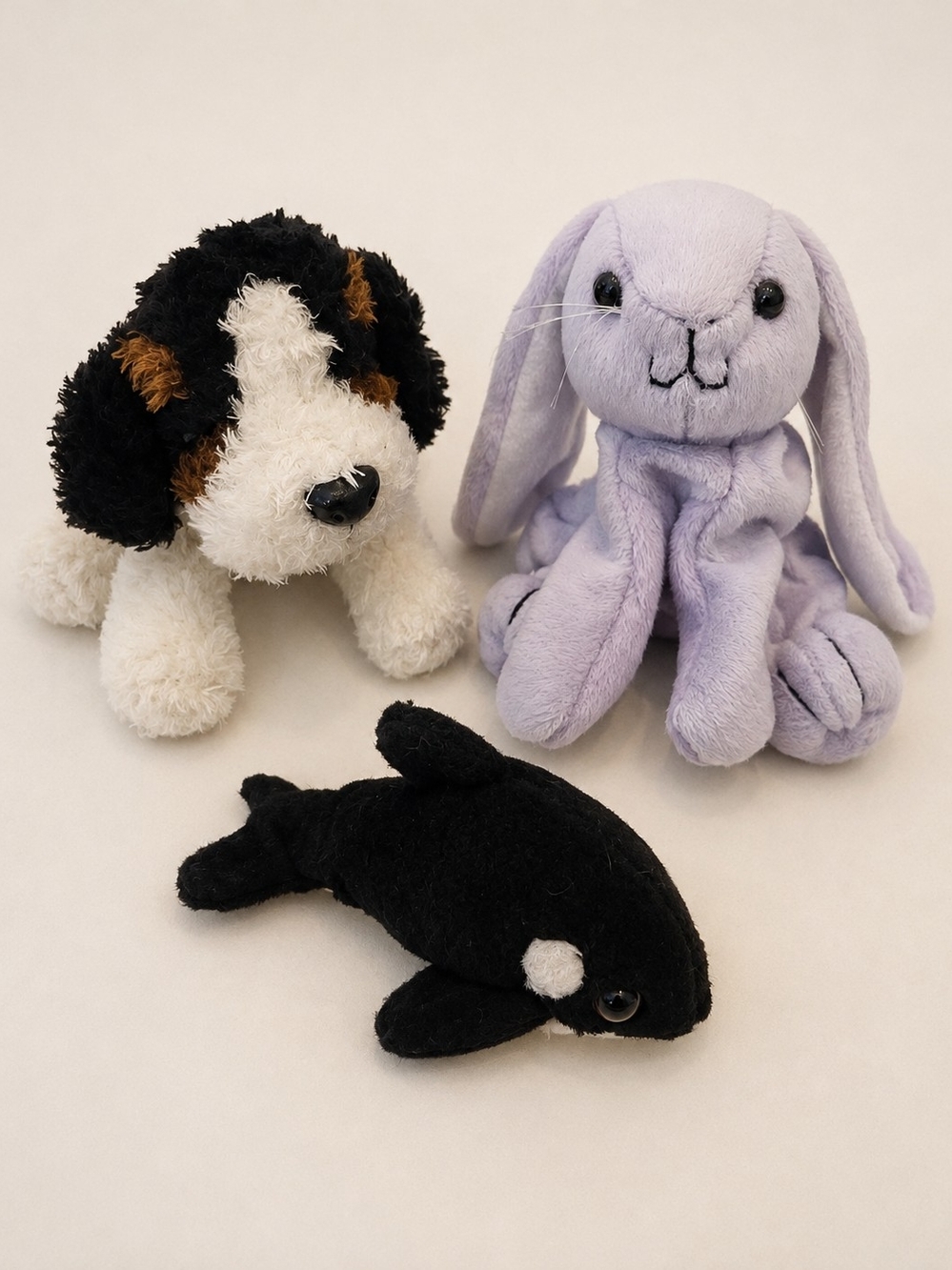 Vintage 90s Plush Lot Puppy Bunny Orca Kids Preferred Zangeen Y2K Toy Kid Retro